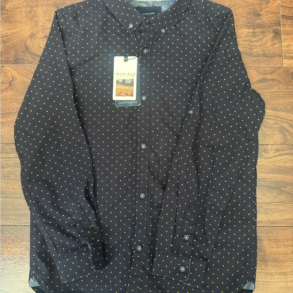 Cactus Boys Black Shirt with Gold Dots